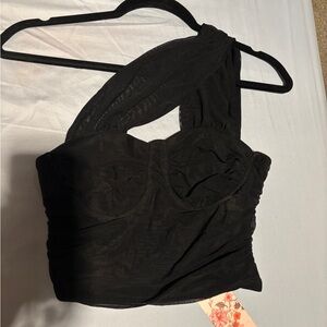 Elegant Black One-Shoulder Top